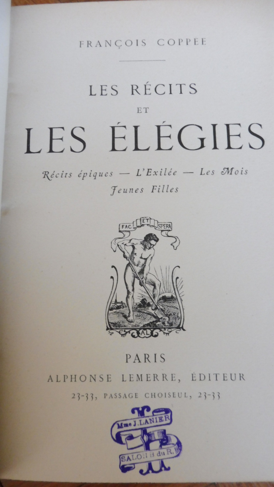 Les Récits et les élégies (François Coppée) 1893