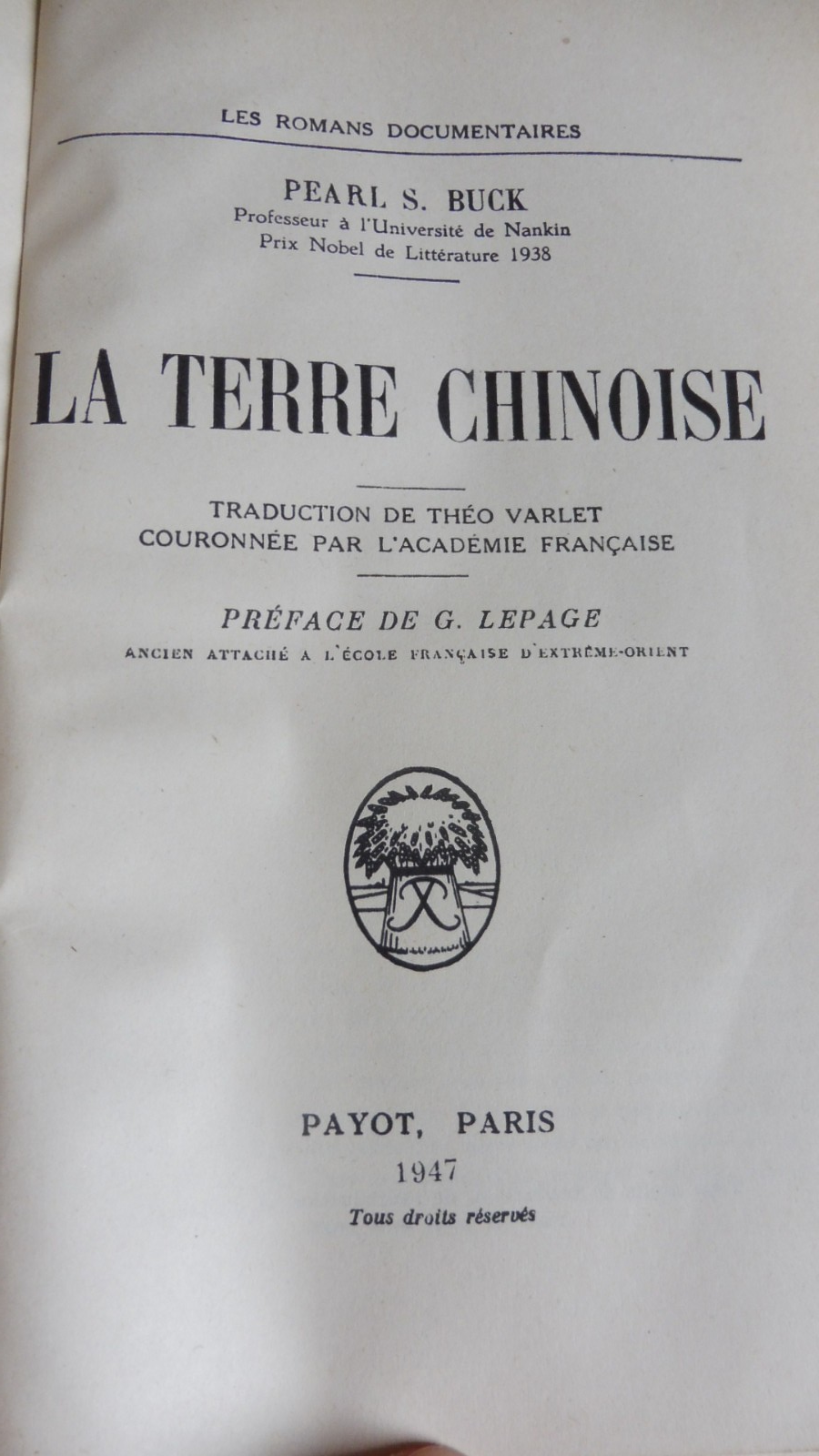 La Terre chinoise (Pearl Buck) 1947 2/2