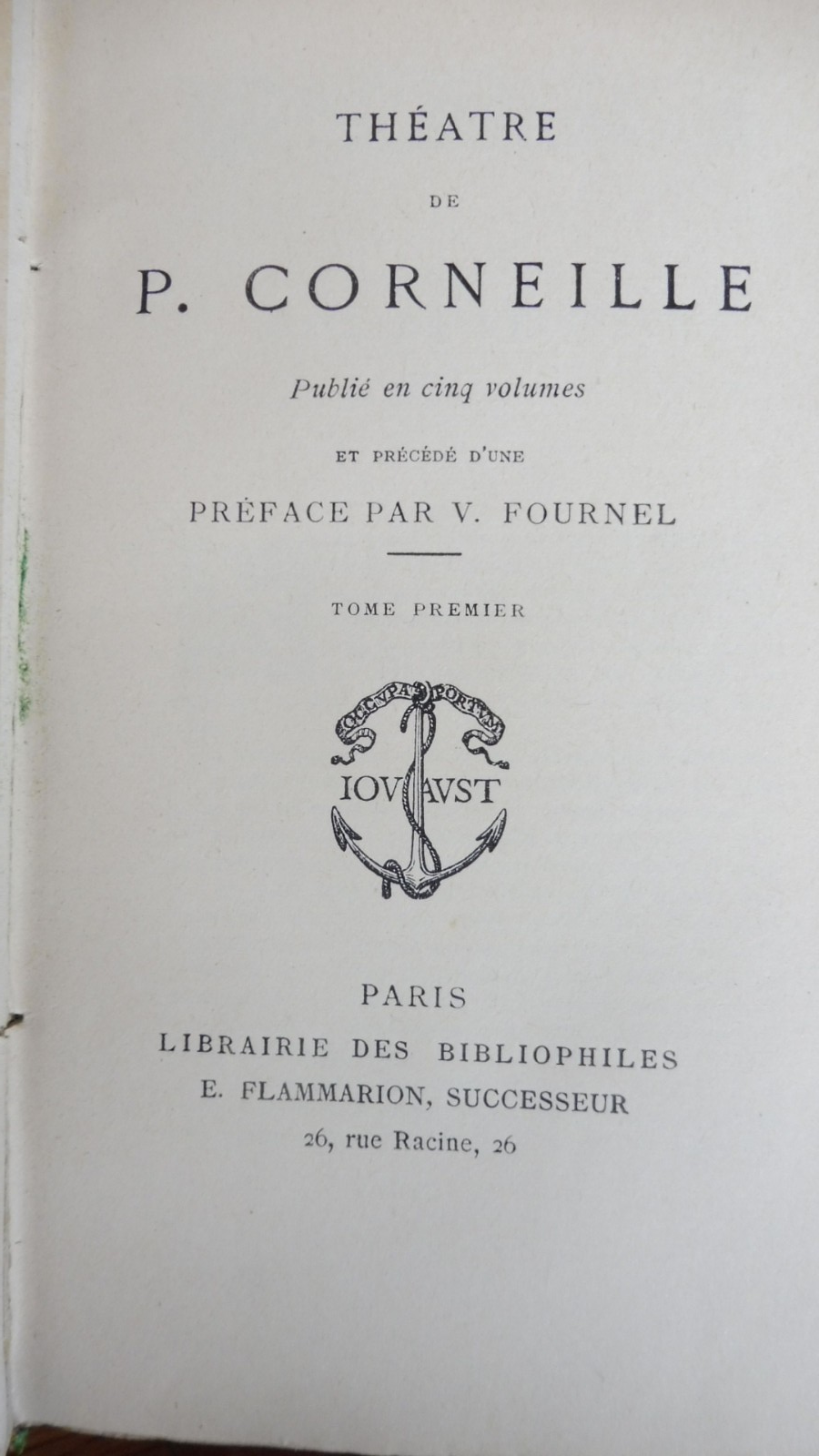 Théâtre de P. Corneille s.d. 5/5 JOUAUST