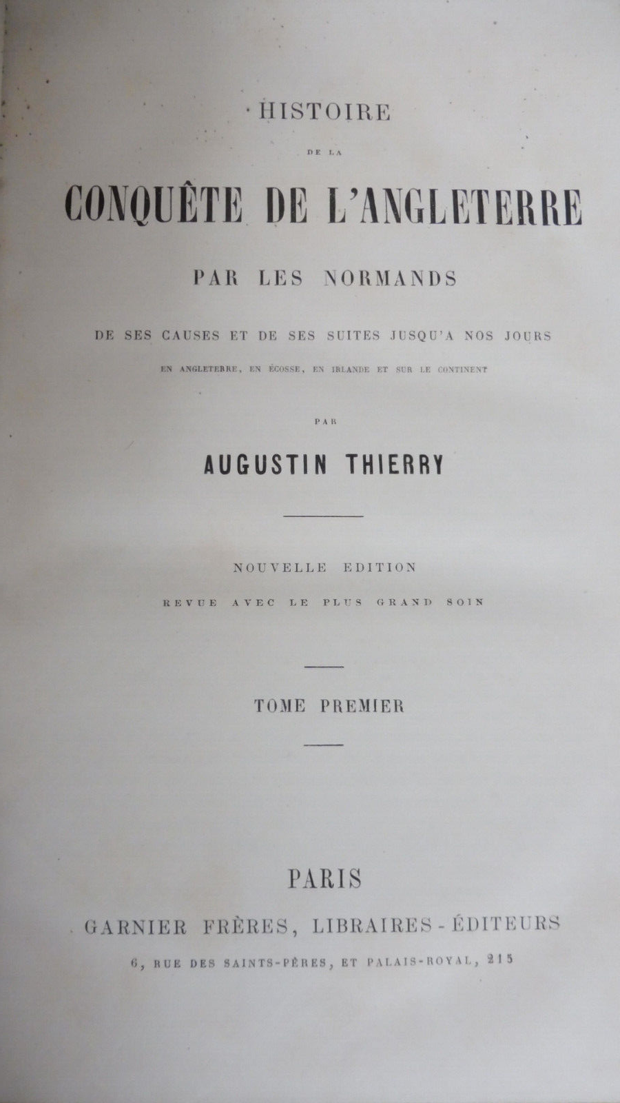 Histoire de la conquête de l'Angleterre (A. Thierry) s.d. 2/2 RELIURE SIGNEE