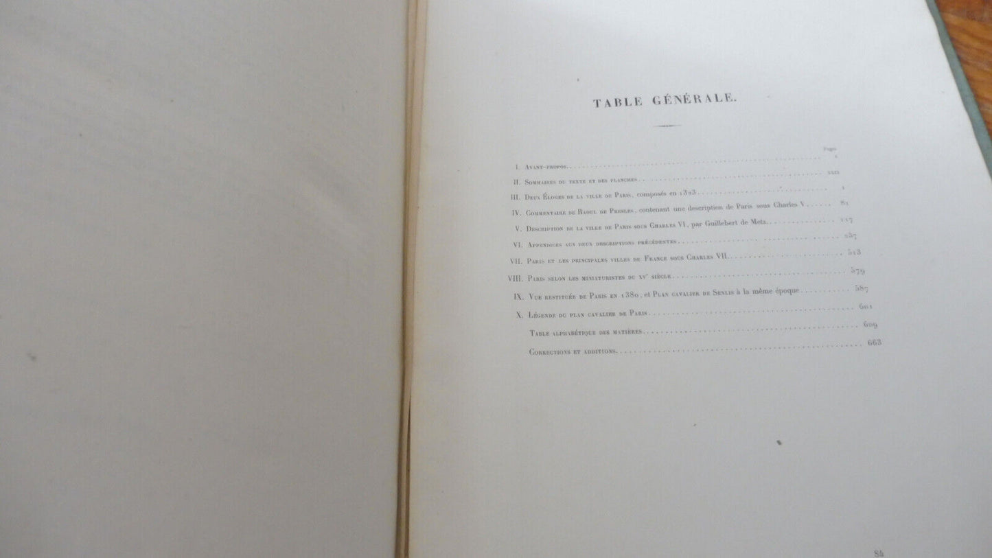 Paris et ses historiens aux XIV et XVe siècles (Le Roux De Lincy) 1867 2 vol.