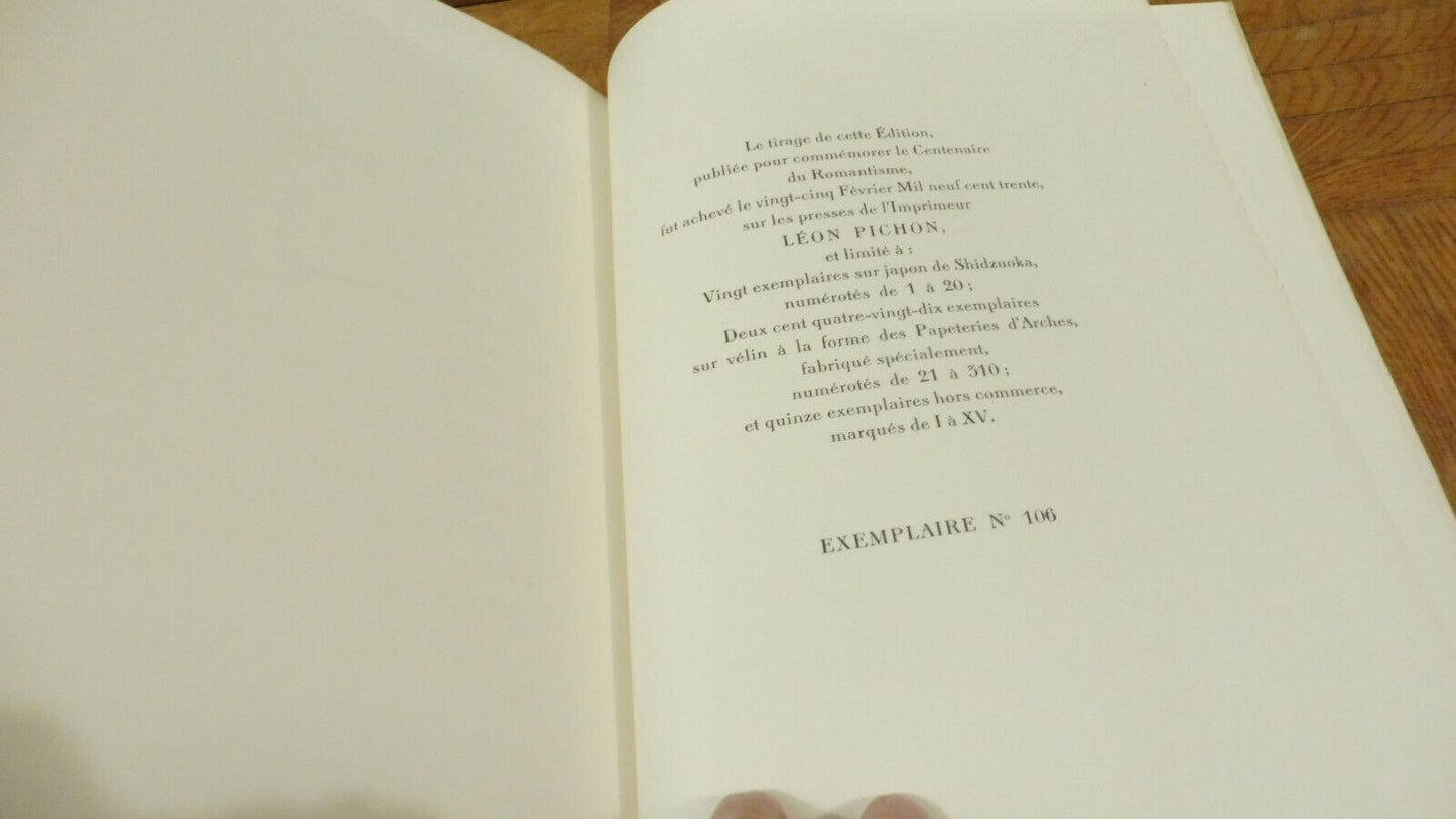 Les Destinées, poèmes philosophiques (Alfred de Vigny) 1930 NUMEROTE VELIN D'ARC