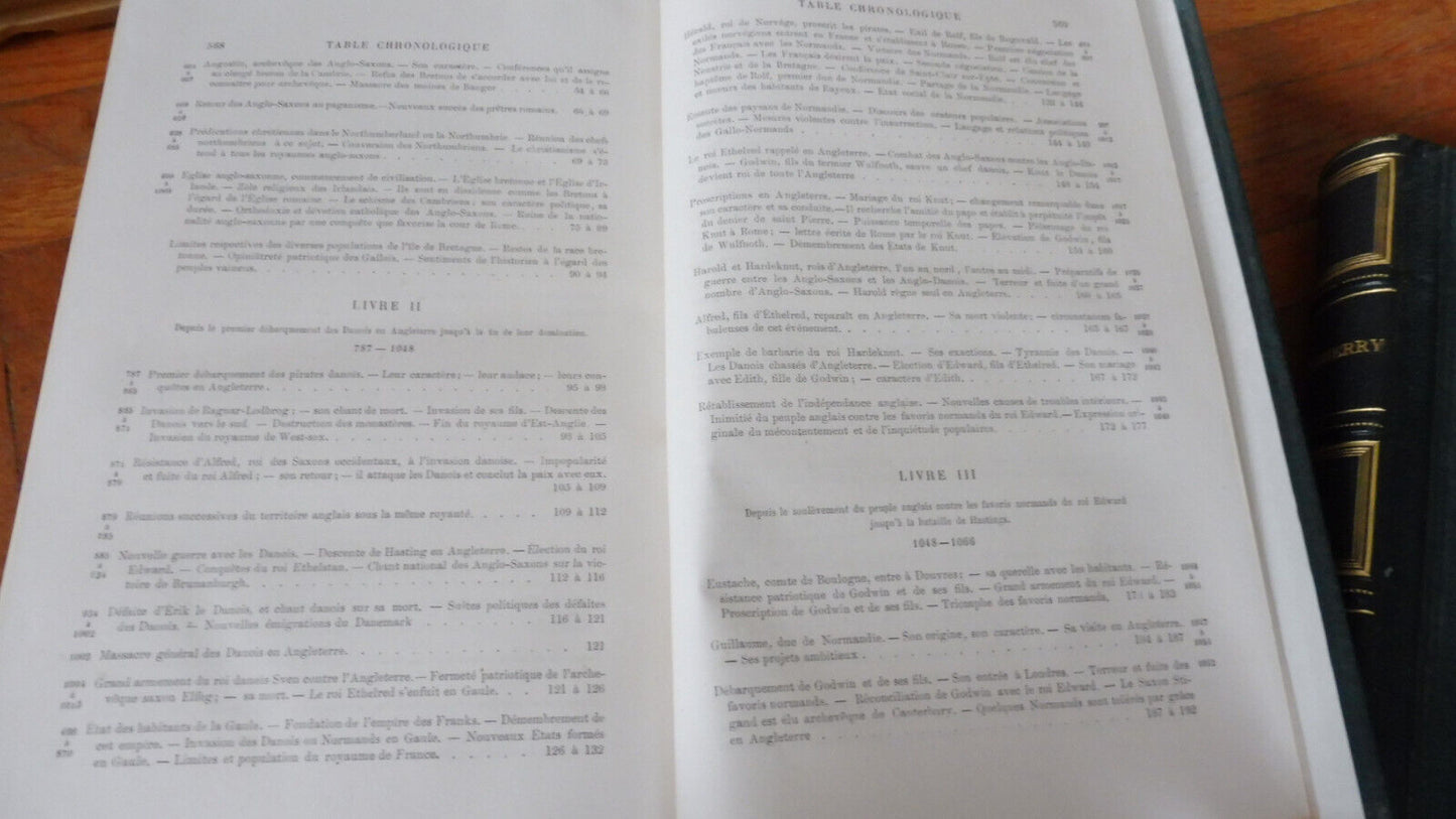 Histoire de la conquête de l'Angleterre (A. Thierry) s.d. 2/2 RELIURE SIGNEE