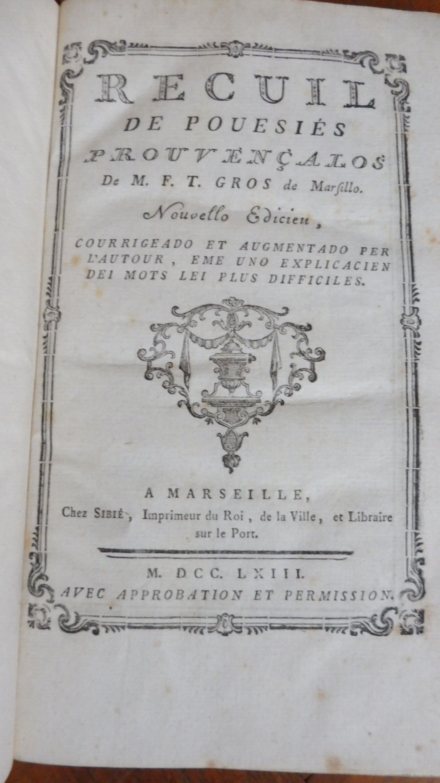 Recuil de pouesiés prouvençalos (François Toussaint Gros) 1763 PROVENCAL