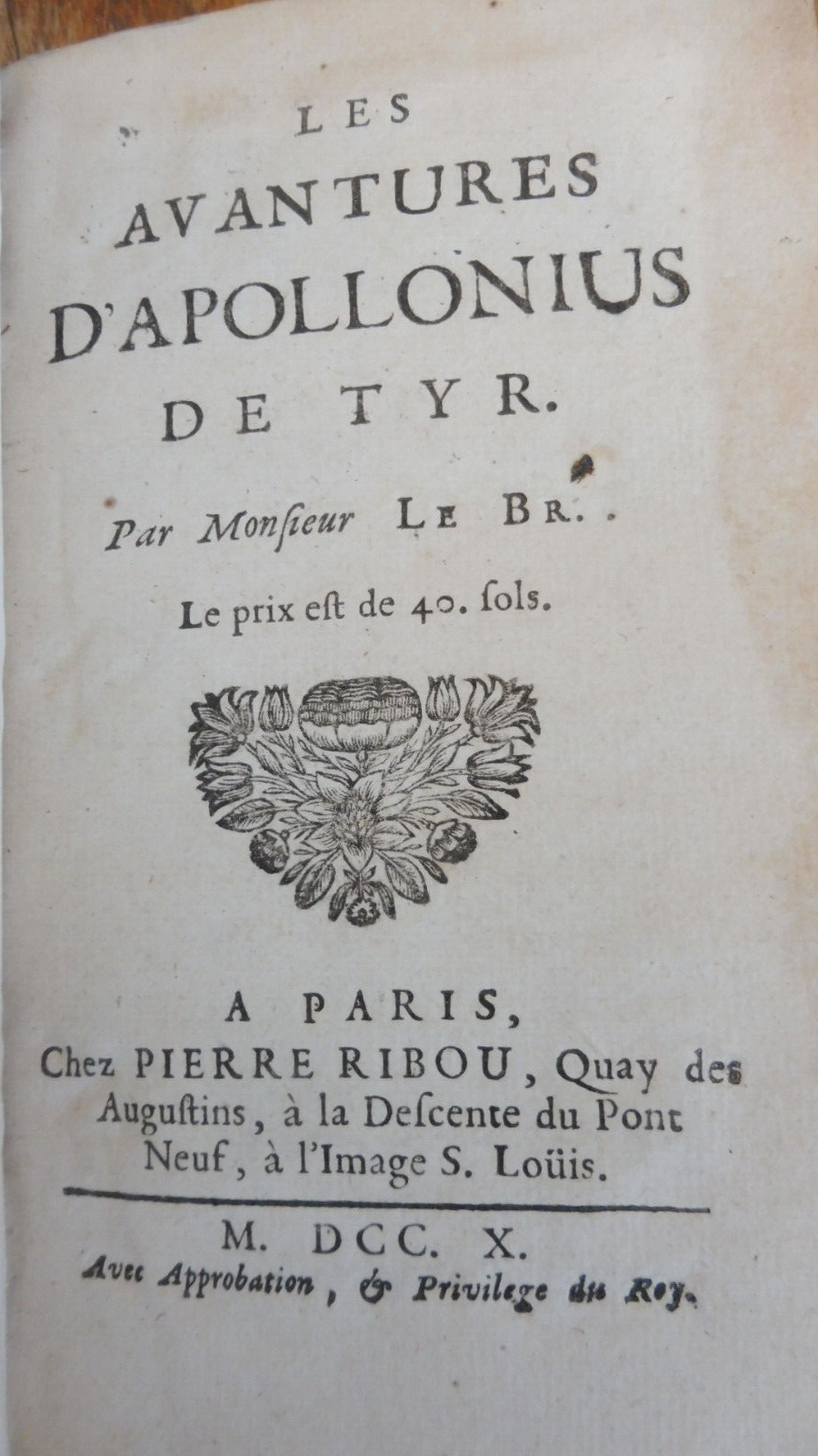 Les Aventures d'Apollonius de Tyr 1710