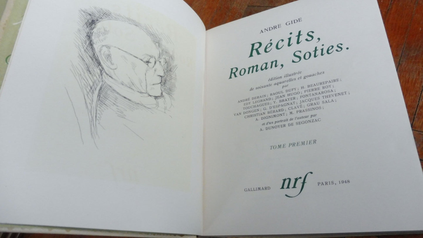 Recits, romans, soties (André Gide) 1948 2/2 illus. Derain, Dufy...
