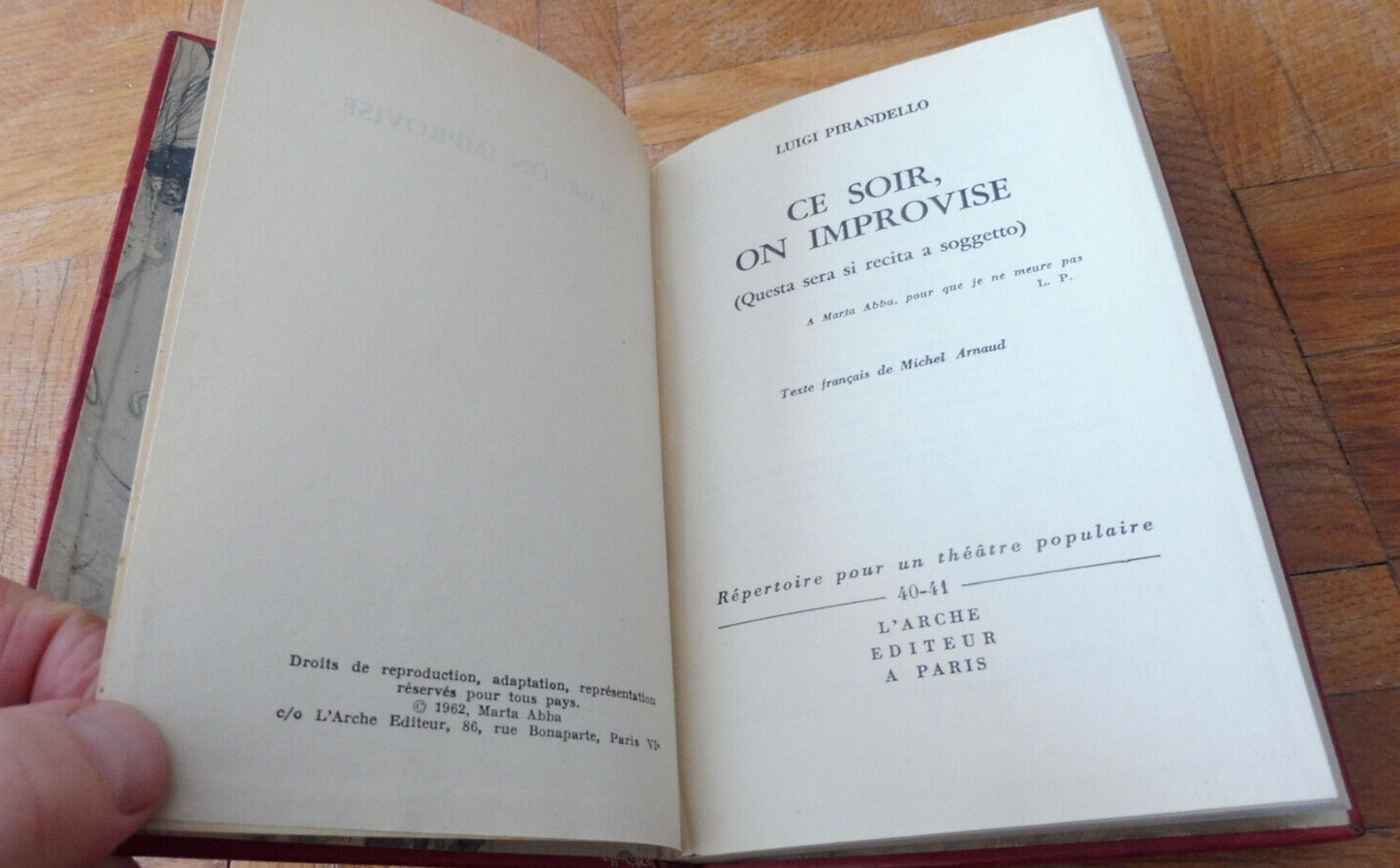 Ce soir, on improvise (Luigi Pirandello) 1962