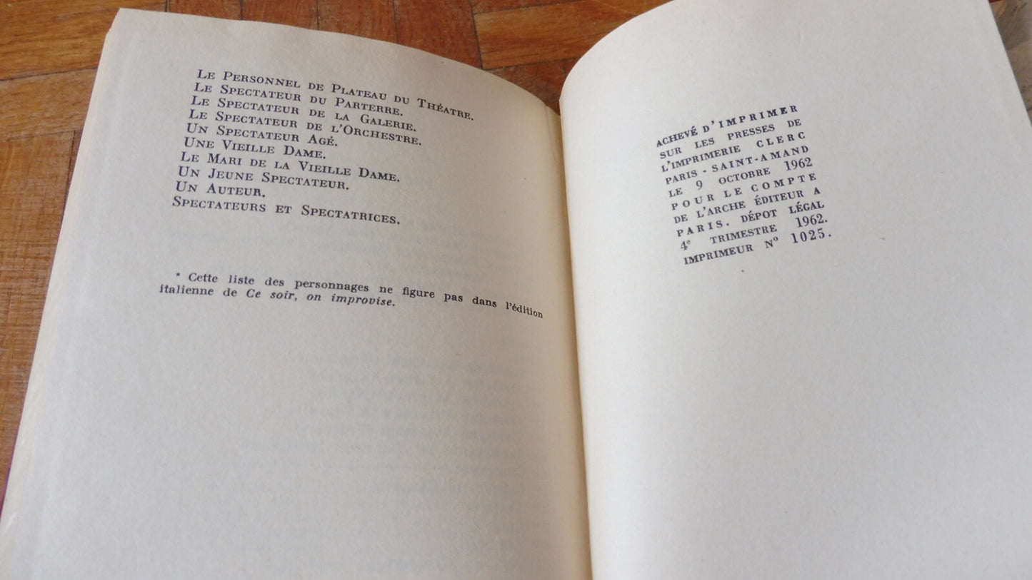 Ce soir, on improvise (Luigi Pirandello) 1962