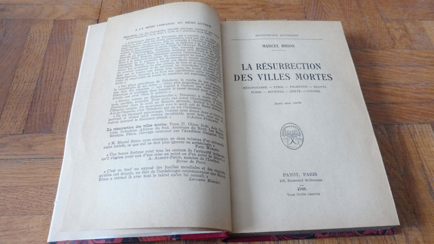 La Résurrection des villes mortes (Marcel Brion) 1948