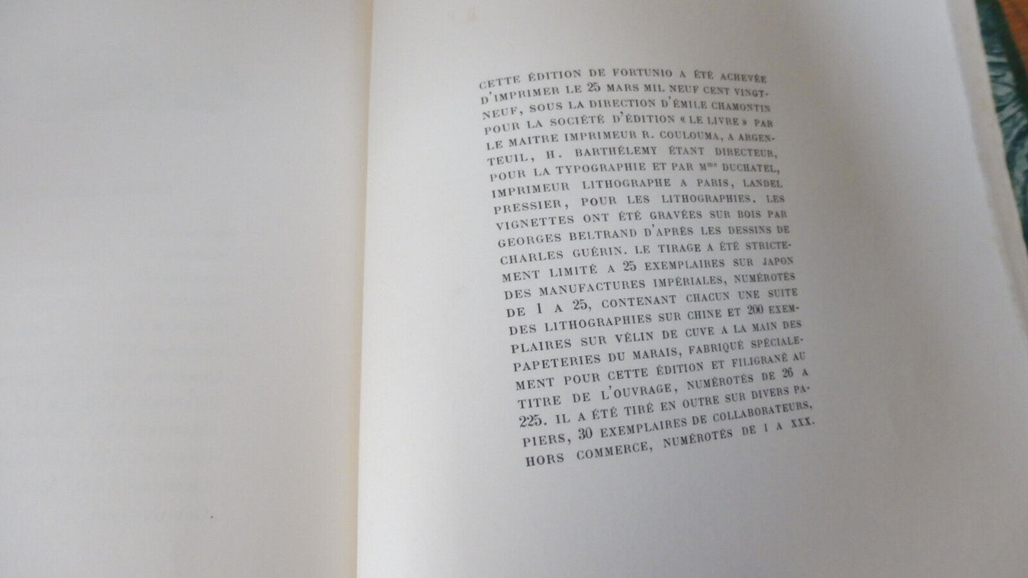 Fortunio ou l'Eldorado (Théophile Gautier) 1929 illus. Guérin NUMEROTE VELIN