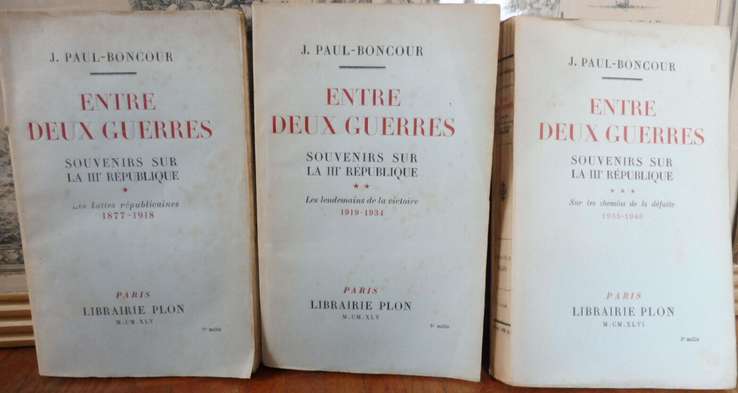 Entre deux guerres (J. Paul-Boncour) 1945 3/3 ENVOI