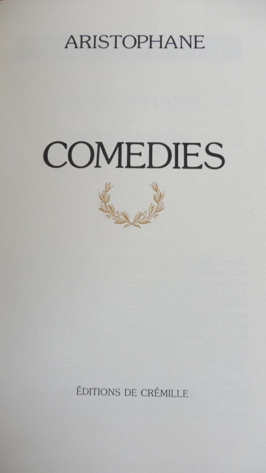Comédies (Aristophane) 1989