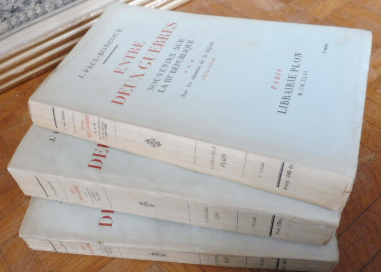 Entre deux guerres (J. Paul-Boncour) 1945 3/3 ENVOI