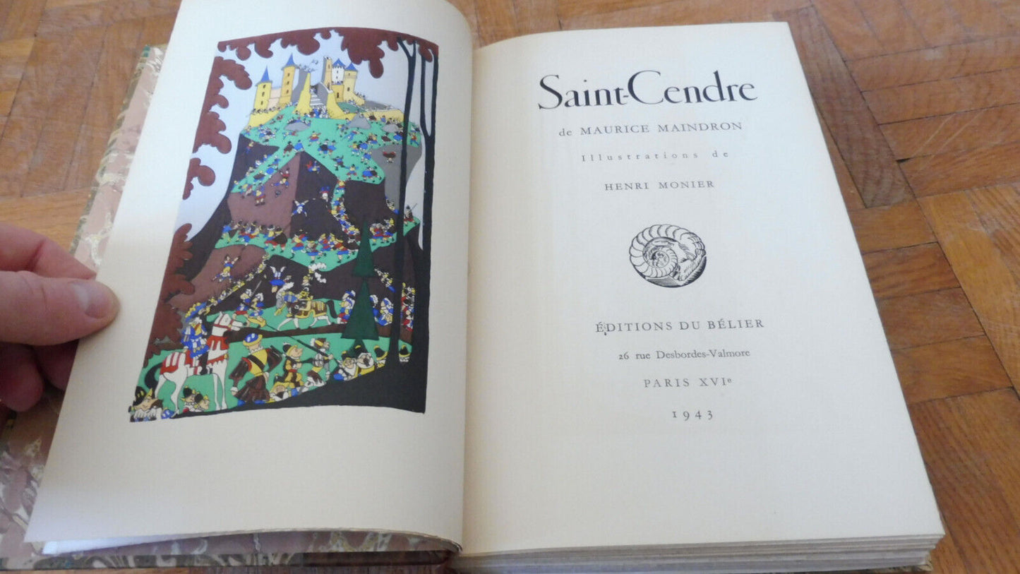 Saint-Cendre (Maurice Maindron) 1943 illus. Monier VELIN NUMEROTE