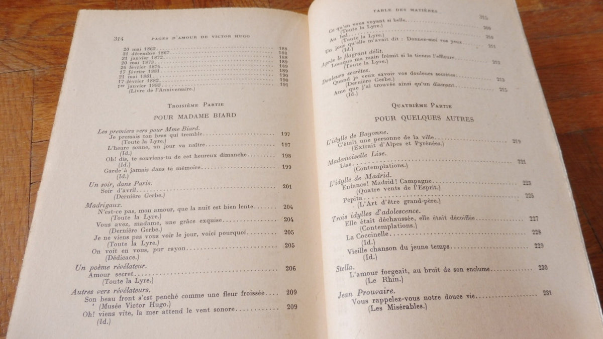 Pages d'amour pour Adèle Foucher, Juliette Drouet... (Victor Hugo) 1949
