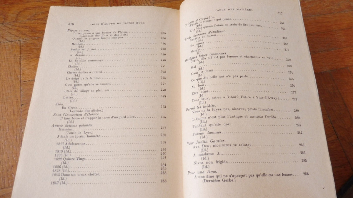 Pages d'amour pour Adèle Foucher, Juliette Drouet... (Victor Hugo) 1949