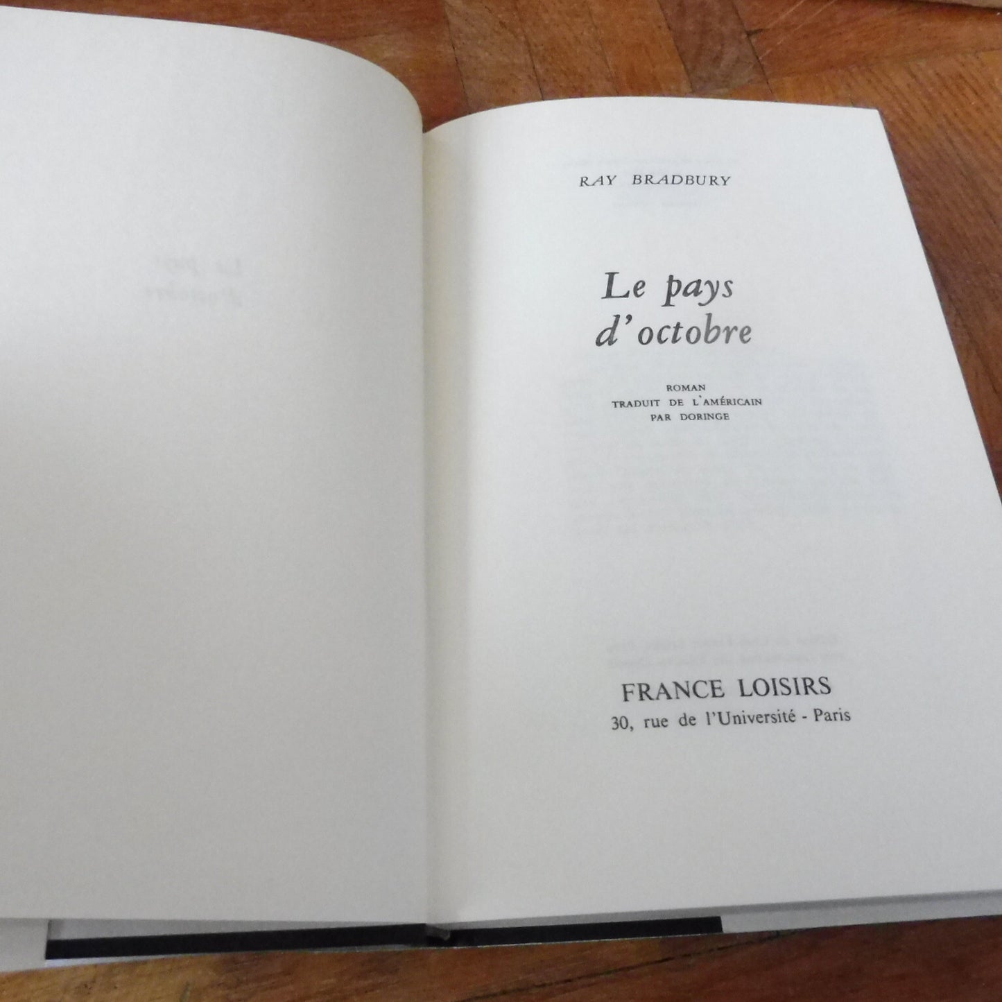 Le Pays d'octobre (Ray Bradbury) 1977 SCIENCE FICTION
