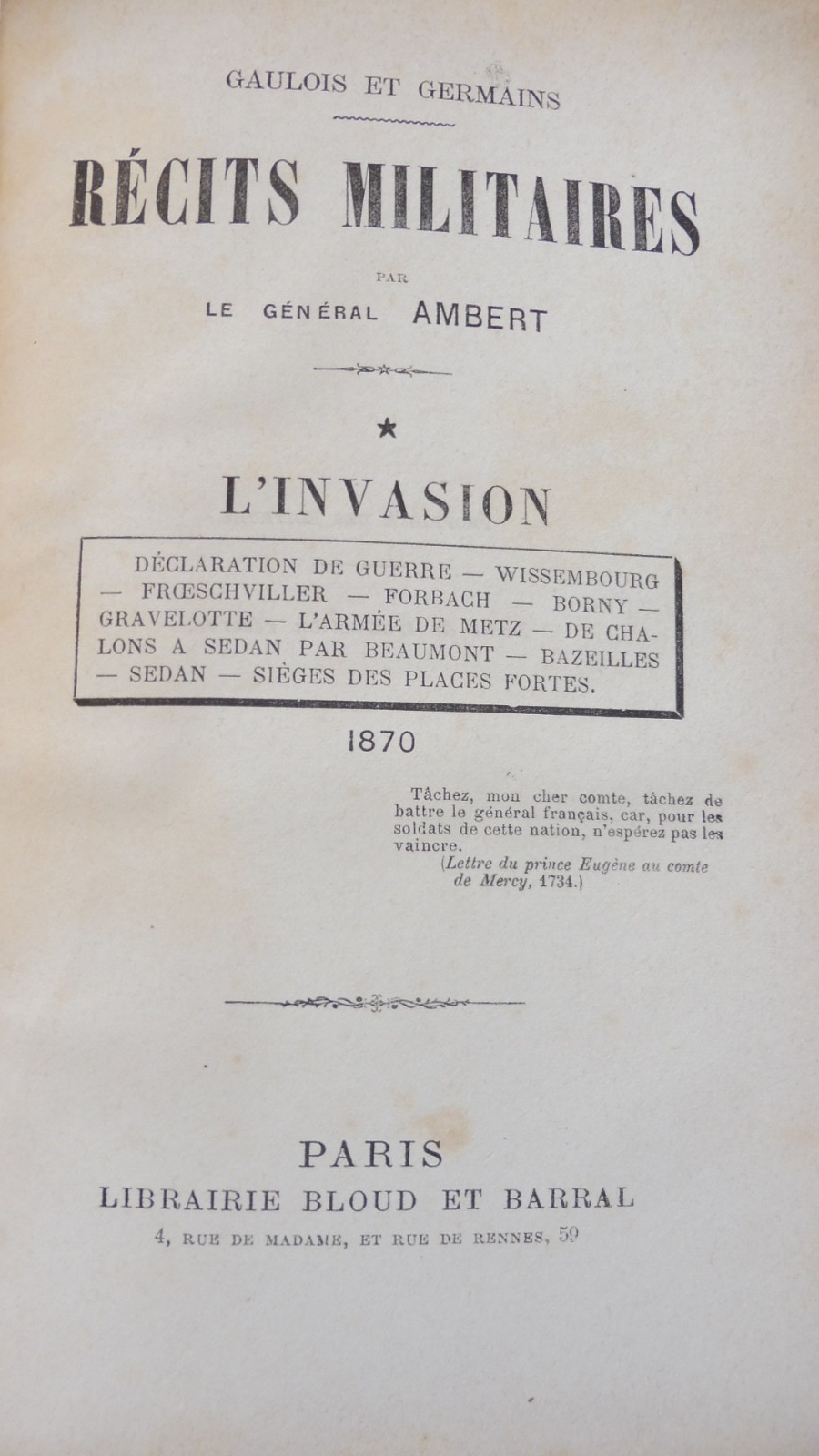 Récits militaires (Général Ambert) s.d. 4 vol. GUERRE 1870