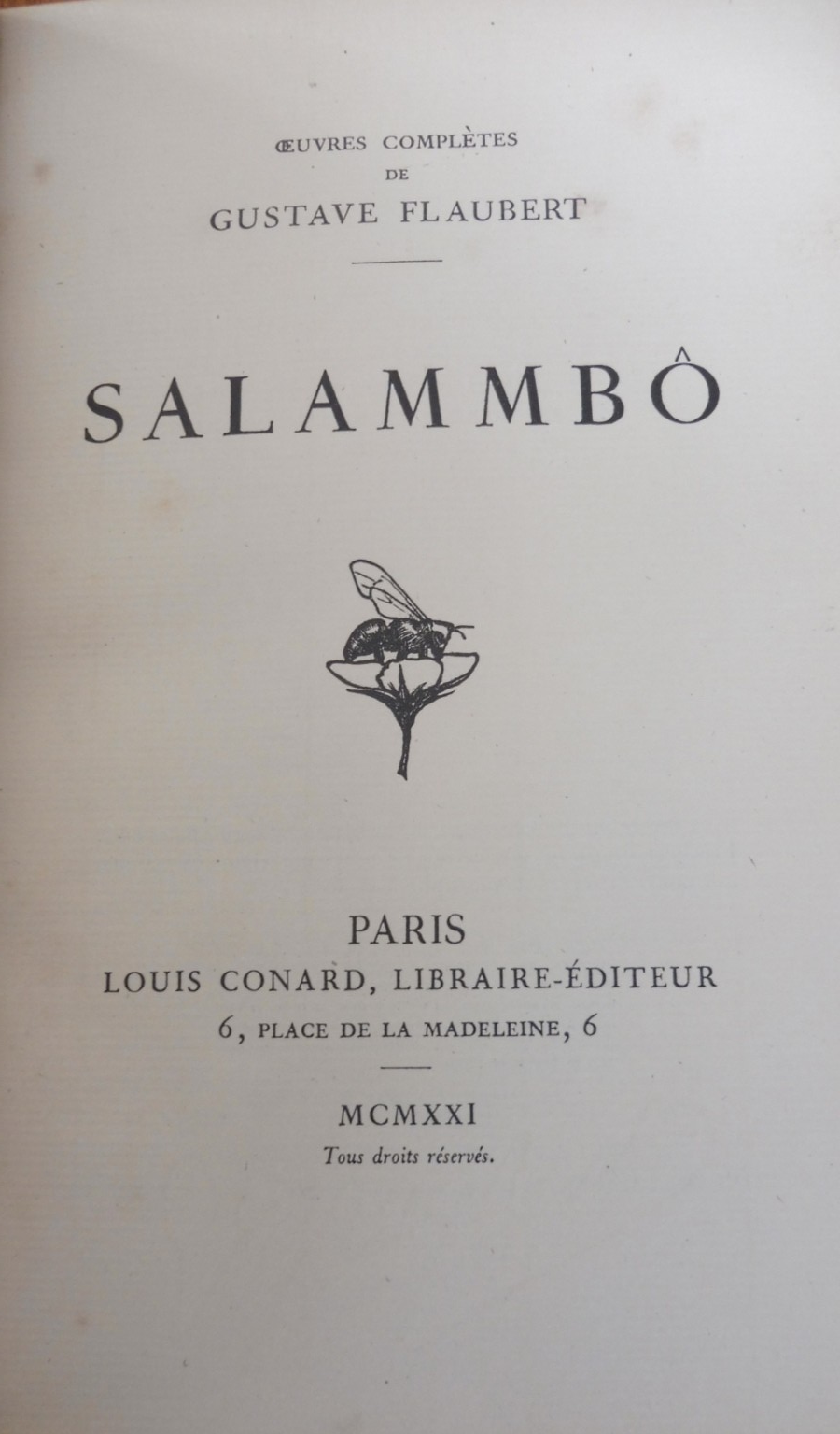 Salammbô (Gustave Flaubert) 1921