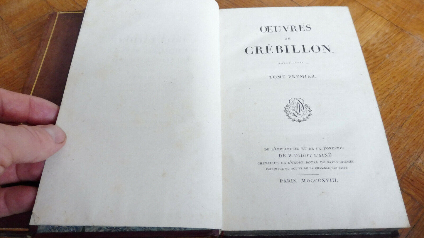 Oeuvres de Crébillon (Claude-Prosper Jolyot de Crébillon) 1818 2 vol. COMPLET