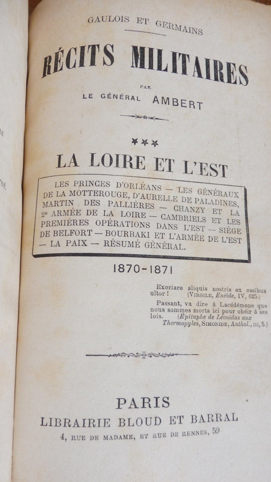 Récits militaires (Général Ambert) s.d. 4 vol. GUERRE 1870