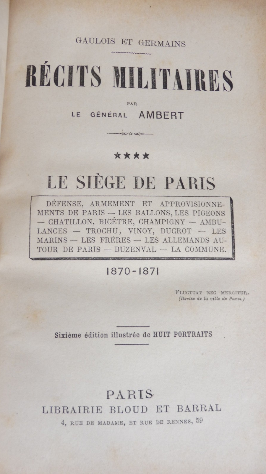 Récits militaires (Général Ambert) s.d. 4 vol. GUERRE 1870