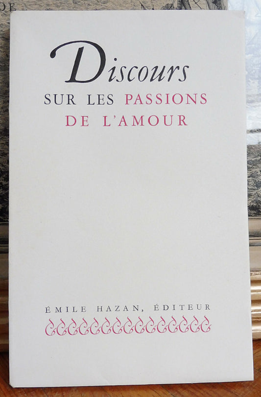 Discours sur les passions de l'amour (Blaise Pascal) 1934 NUMEROTE