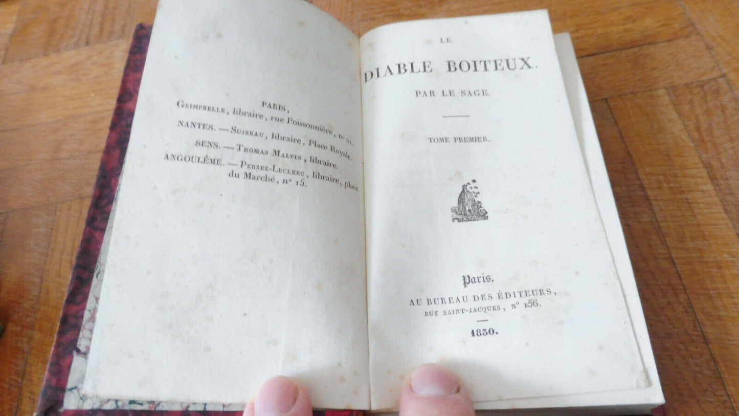 Le Diable boiteux (Le Sage) 1830 2 tomes en 1 vol. COMPLET