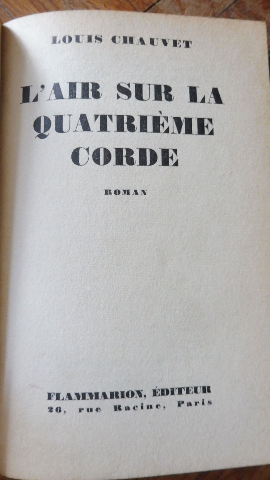 L'Air sur la quatrième corde (Louis Chauvet) 1953
