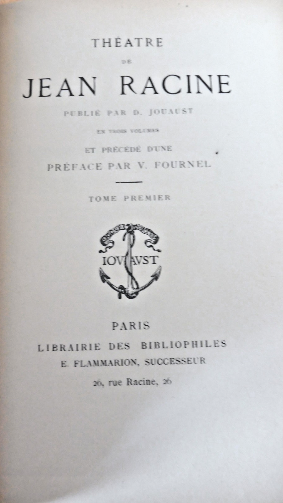 Théâtre de Racine s.d. 3/3 JOUAUST