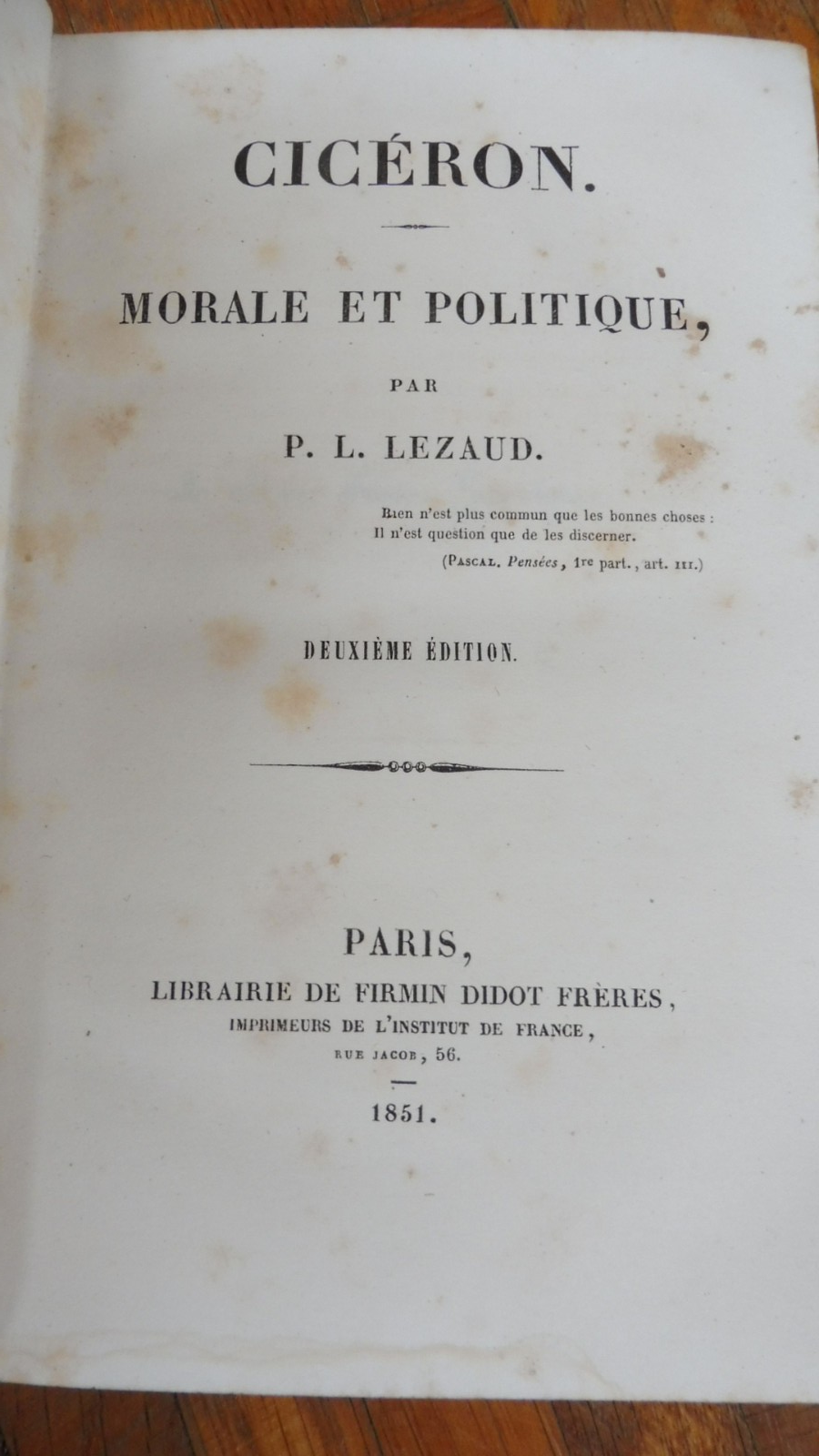 Morale et politique (Cicéron) 1851