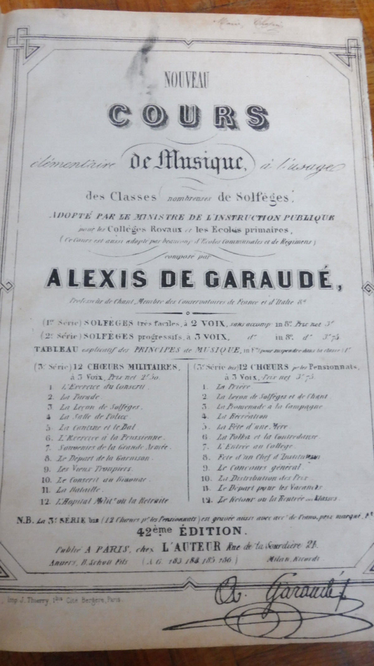 Nouveau cours de musique (Alexis de Garaudé) s.d.