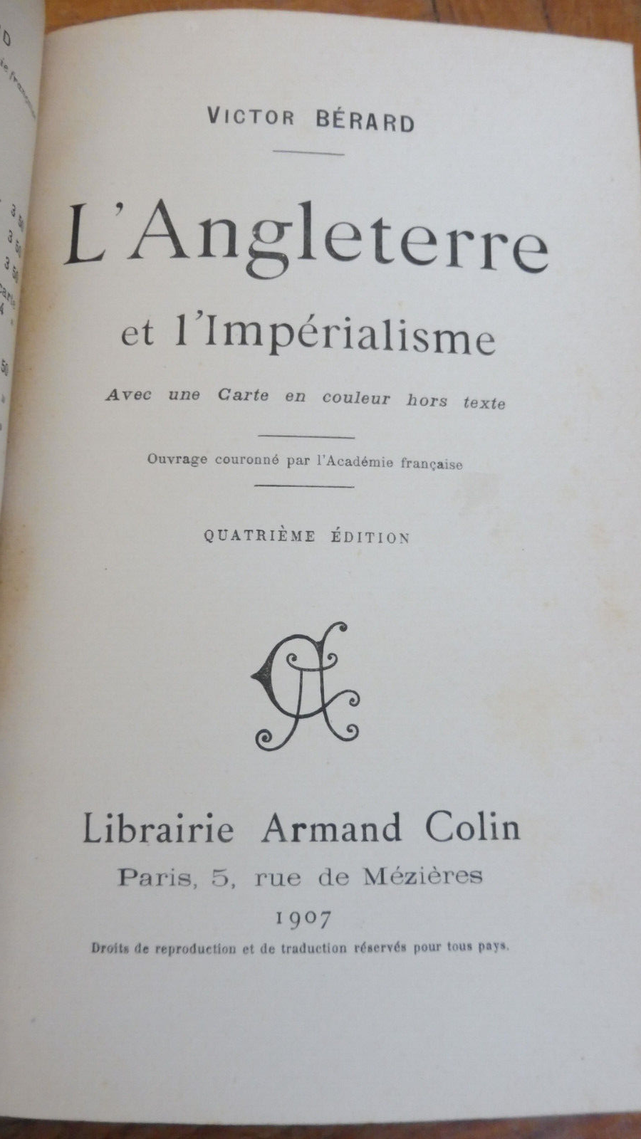 L'Angleterre de l'impérialisme (Victor Bérard) 1907