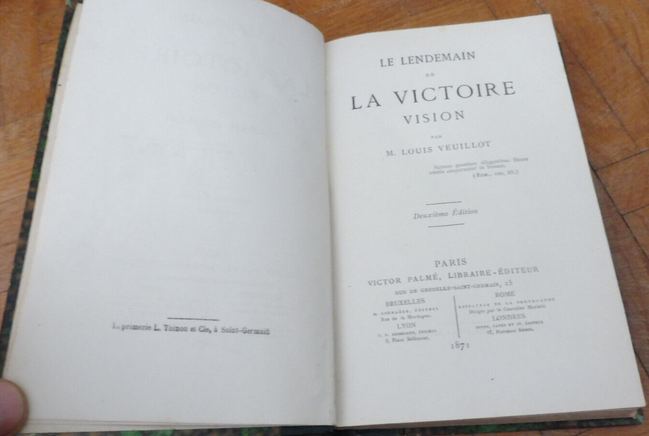 Le Lendemain de la victoire (Louis Veuillot) 1871 SOCIALISME