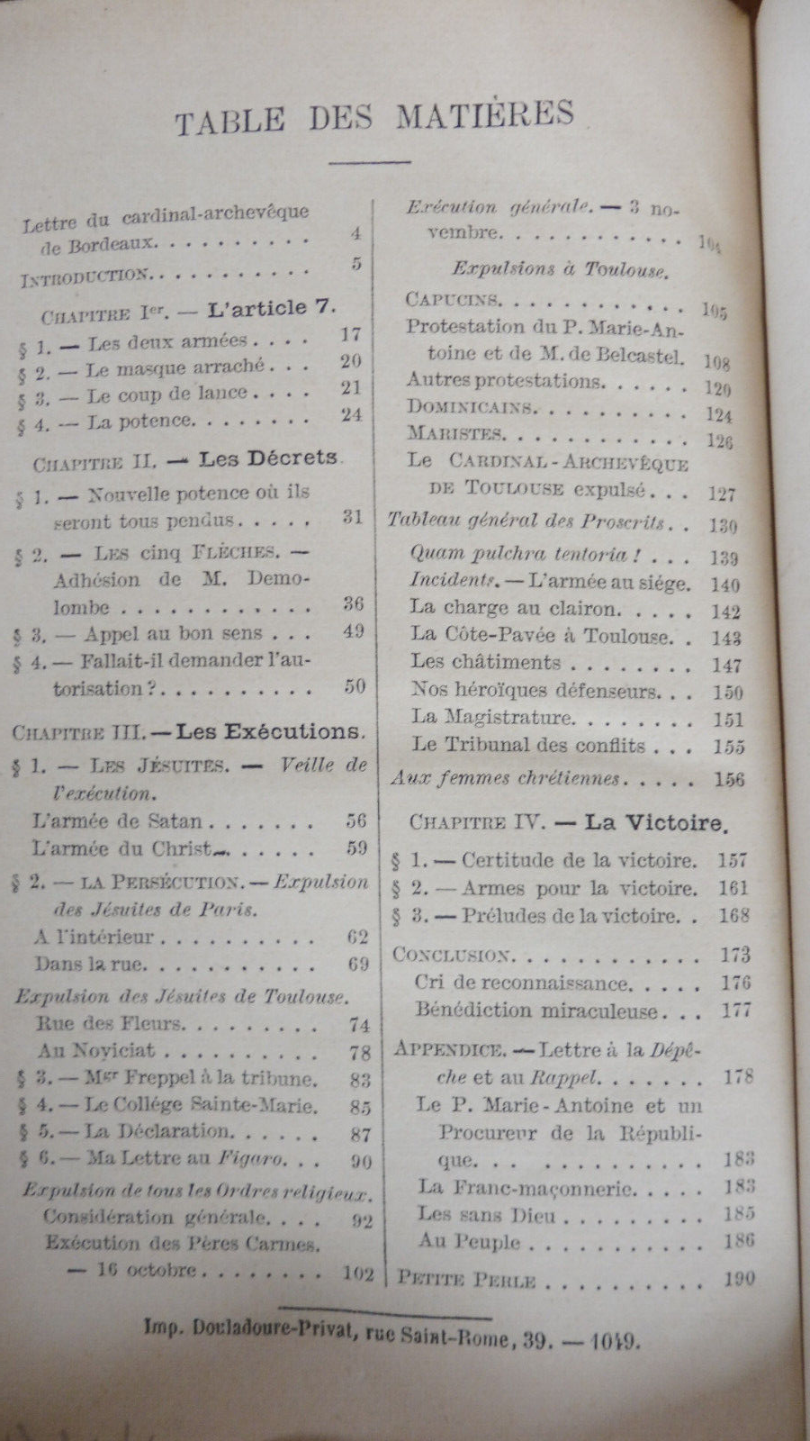 Le Livre d'or des proscrits (R.P. Marie-Antoine) 1881
