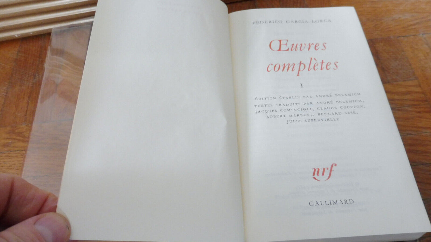 Oeuvres complètes de Garcia Lorca t.1 1991 PLEIADE TBE