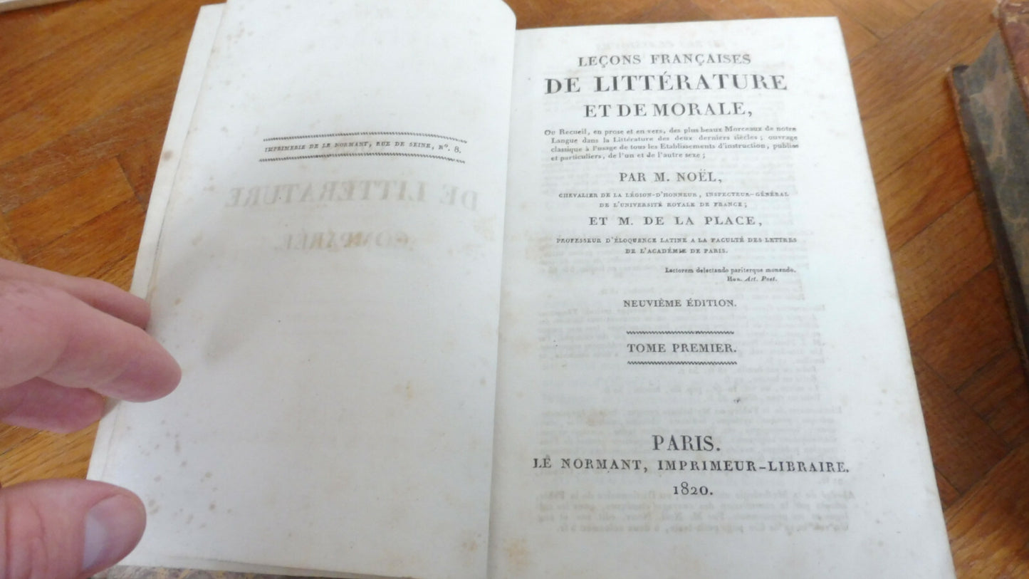 Cours de littérature comparée (M. Noël) 1820 2/2