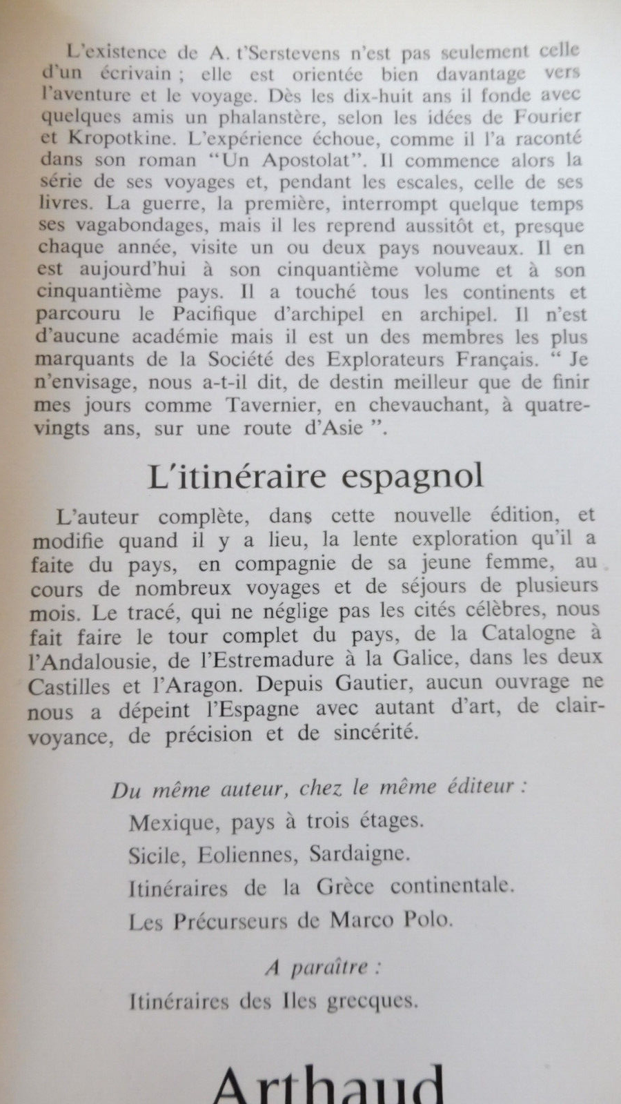 L'Itinéraire espagnol (A. t'Serstevens) 1963