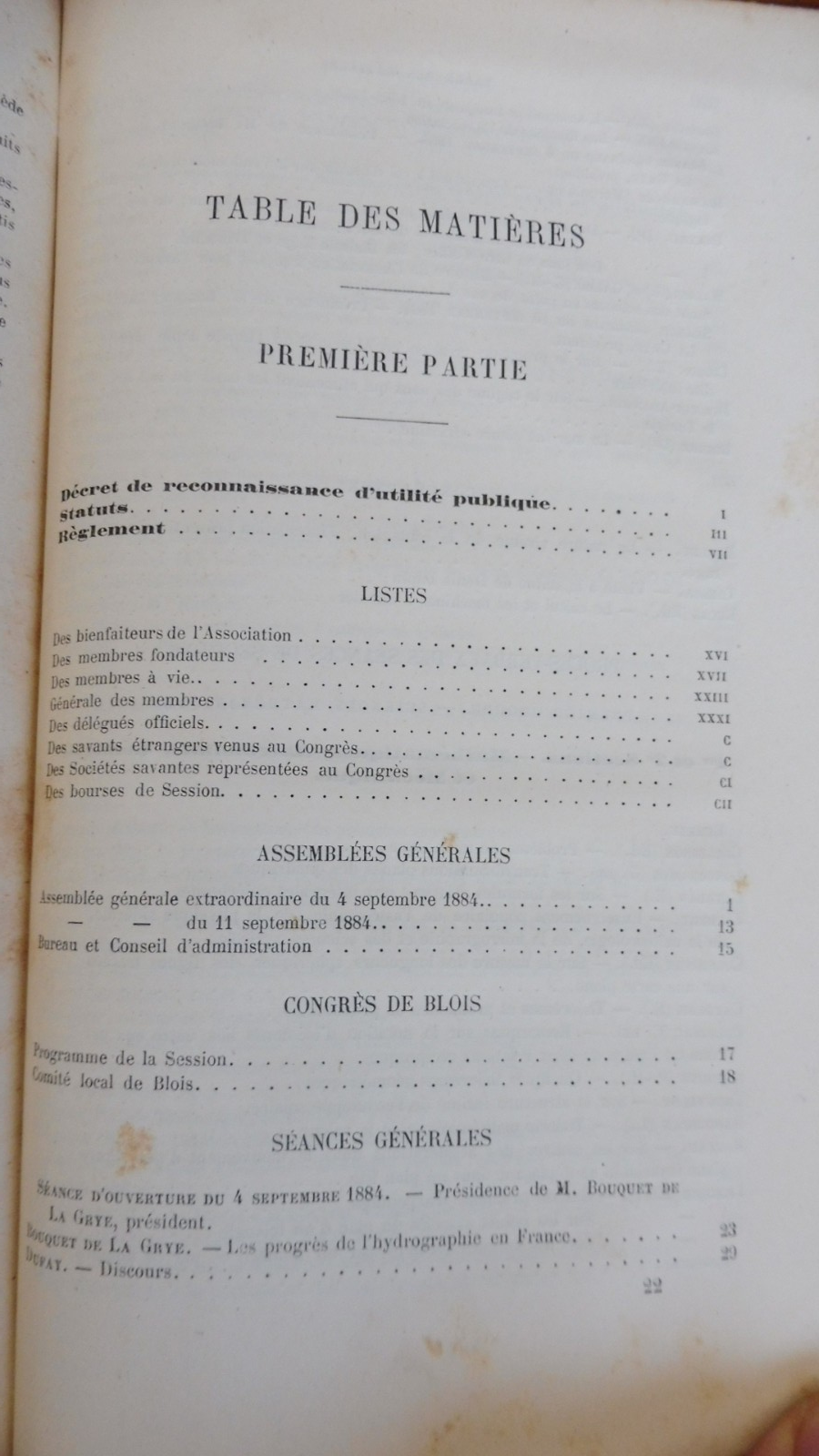 Association française pour l'avancée des sciences. 1884. 13e session. Blois 1885
