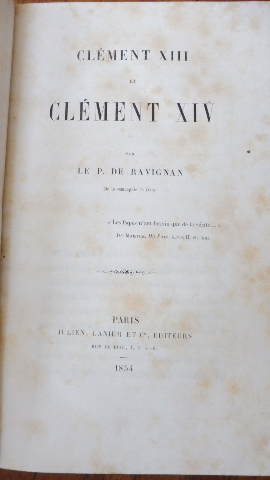 Clément XIII et Clément XIV (De Ravignan) 1854 2/2