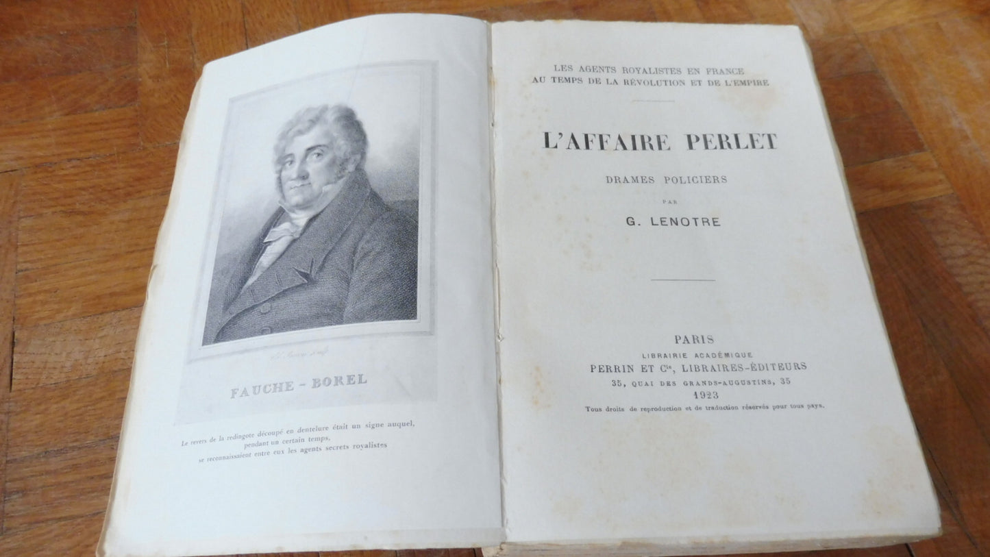 L'Affaire Perlet (G. Lenotre) 1923