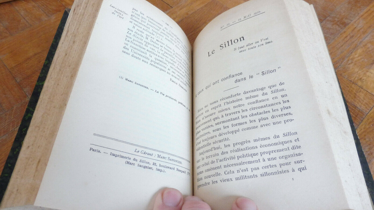 Le Sillon (Marc Sangnier) 2 vol. : janvier-mars 1910 / avril-juin 1910