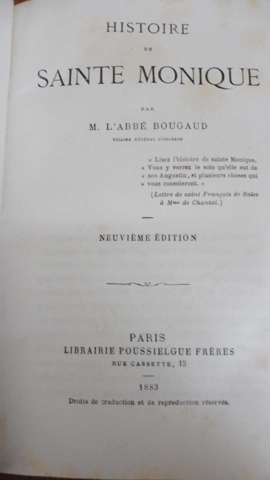 Histoire de Sainte Monique (Bougaud) 1883