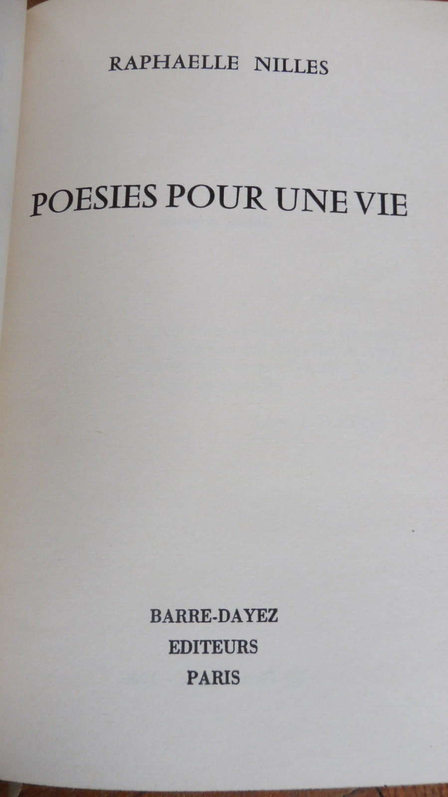 Poésies pour une vie (Raphaelle Nilles) 1980 ENVOI