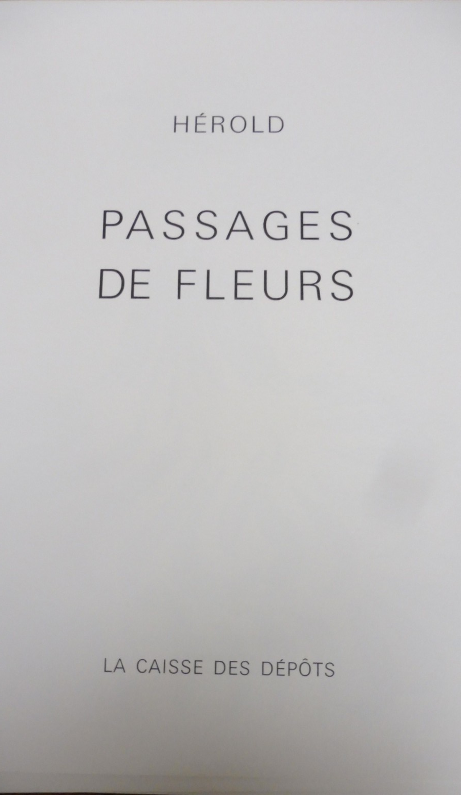 Passages de fleurs (Hérold) 1985
