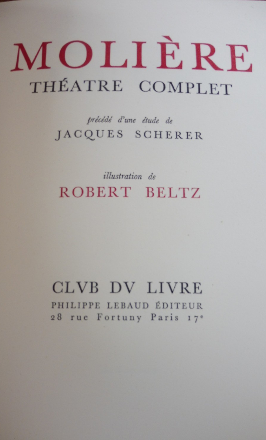 Théâtre complet de Molière 1964 illus. Beltz 5/5