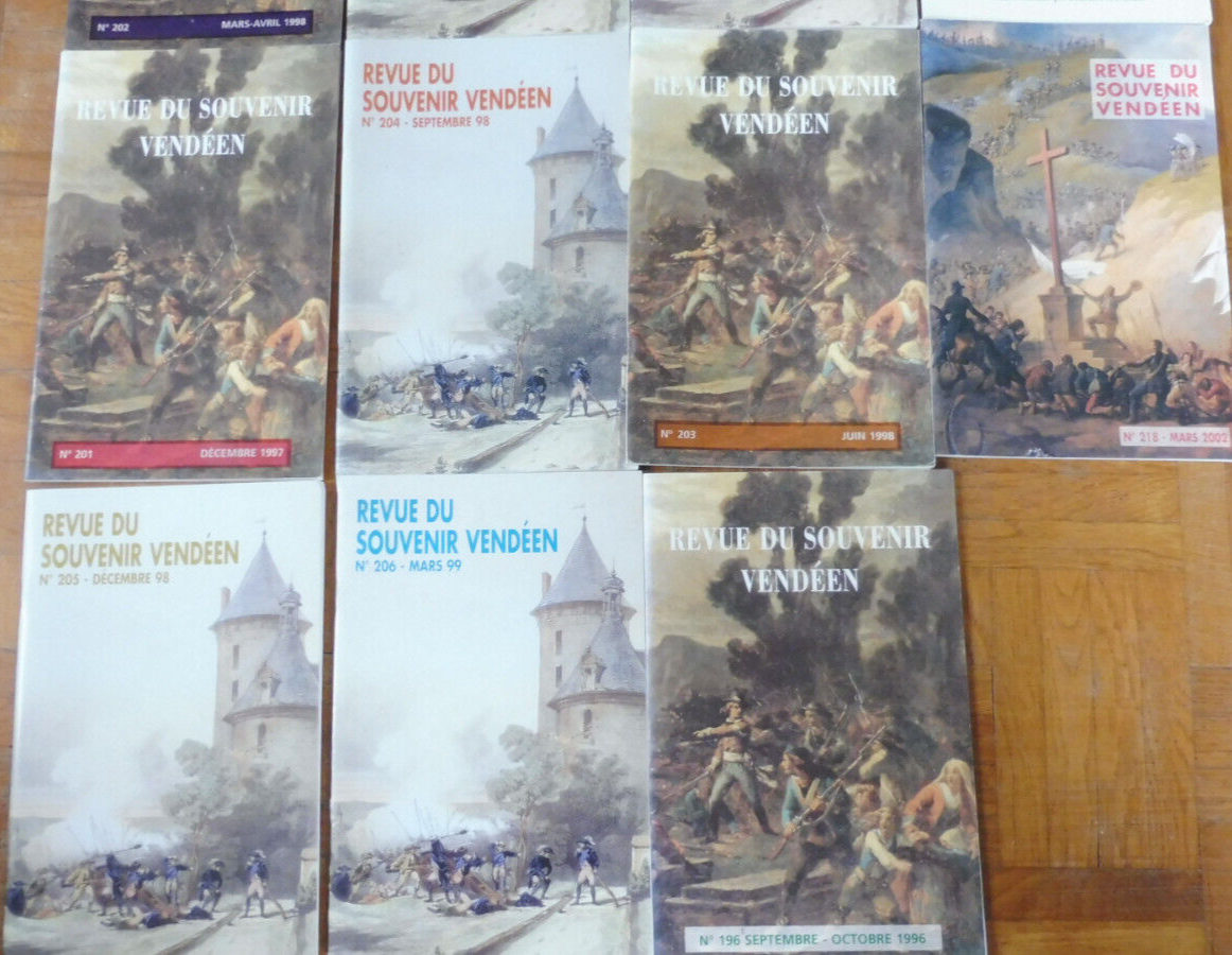 Lot revue du Souvenir vendéen. 10 vol. + table