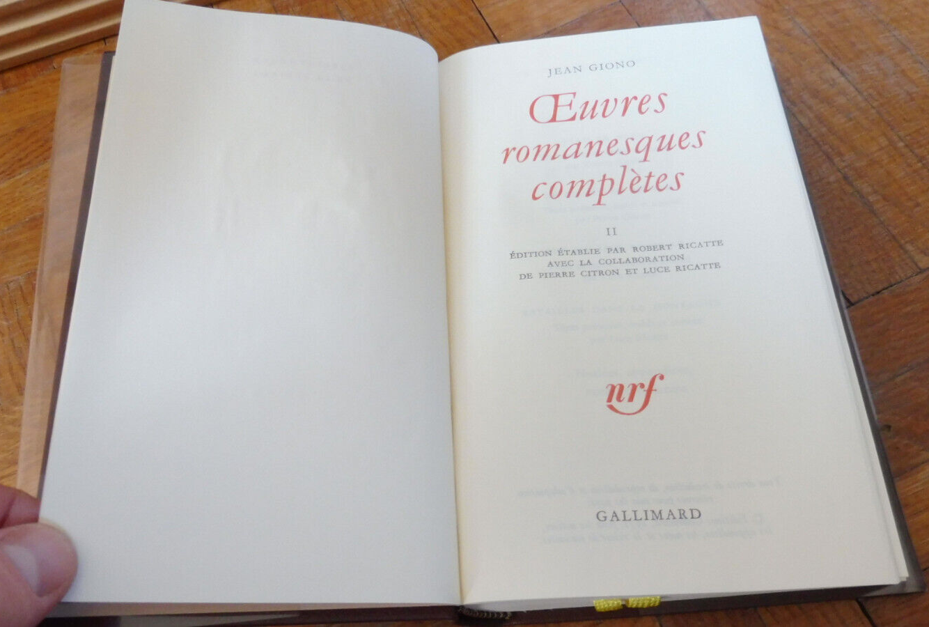 Oeuvres romanesques complètes de Jean Giono t.2 1990 PLEIADE TBE