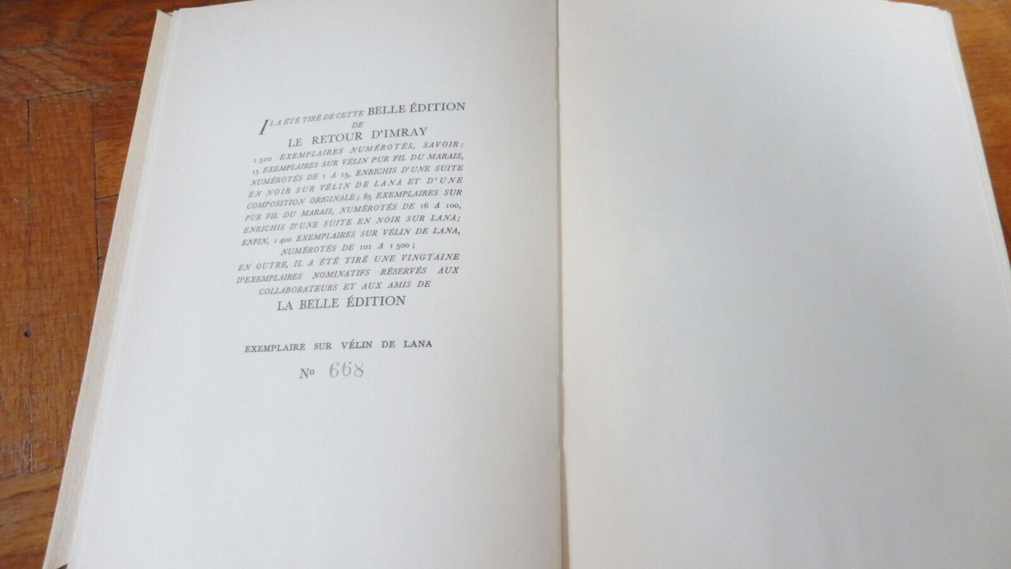 Le Retour d'Imray (Rudyard Kipling) s.d. VELIN NUMEROTE illus. Thévenet