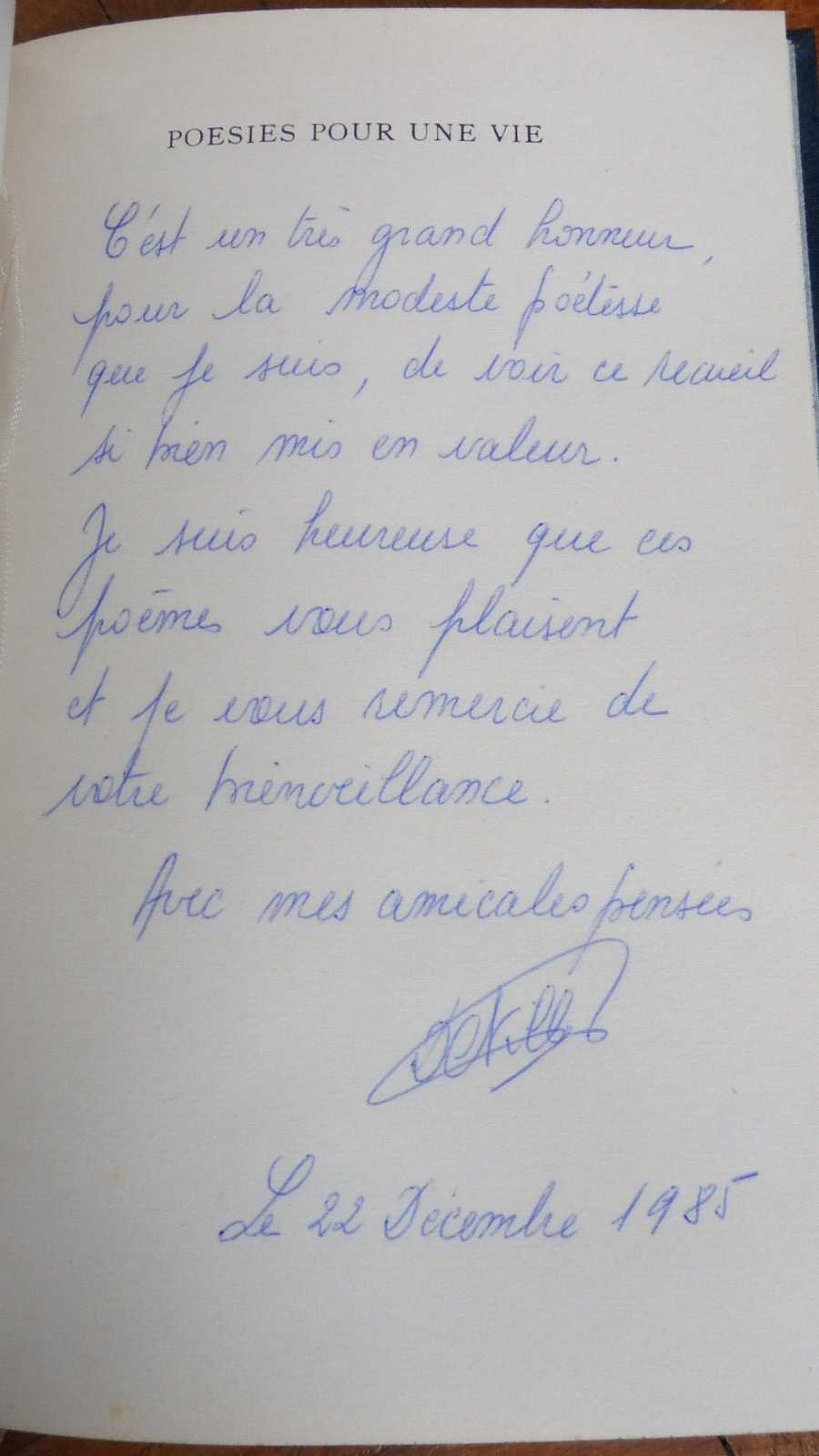 Poésies pour une vie (Raphaelle Nilles) 1980 ENVOI